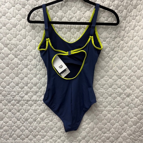 Arena Tania Clip Back One Piece Swimsuit Navy Blue Green Size‎ 6 - Picture 7 of 12